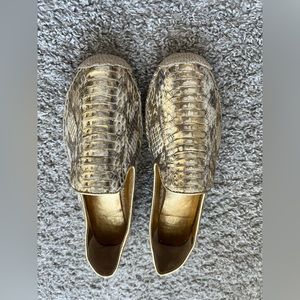 Vince Camuto Gold Snakeskin Espadrilles